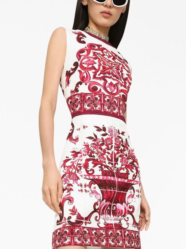 Dolce & Gabbana Majolica-print brocade mini dress - Image 3