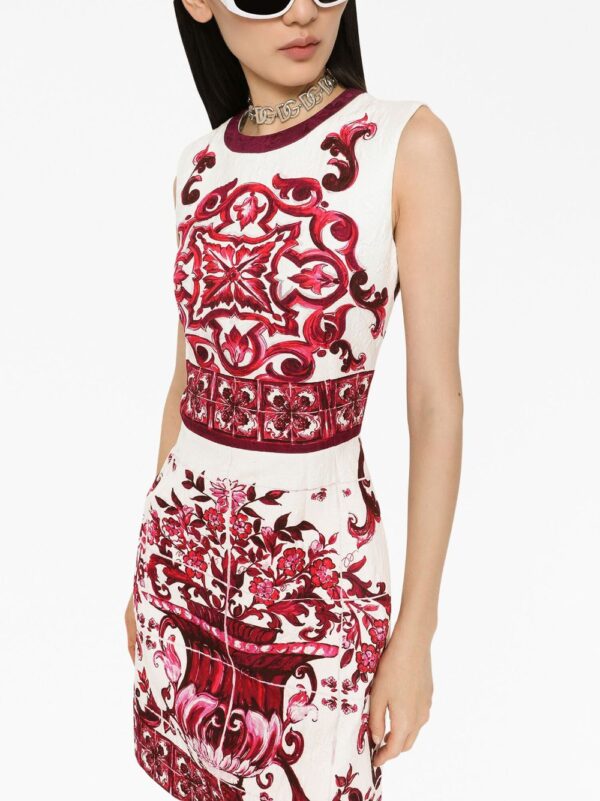 Dolce & Gabbana Majolica-print brocade mini dress - Image 4