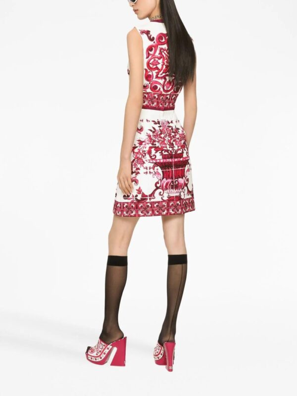 Dolce & Gabbana  Majolica-print brocade mini dress - Image 3