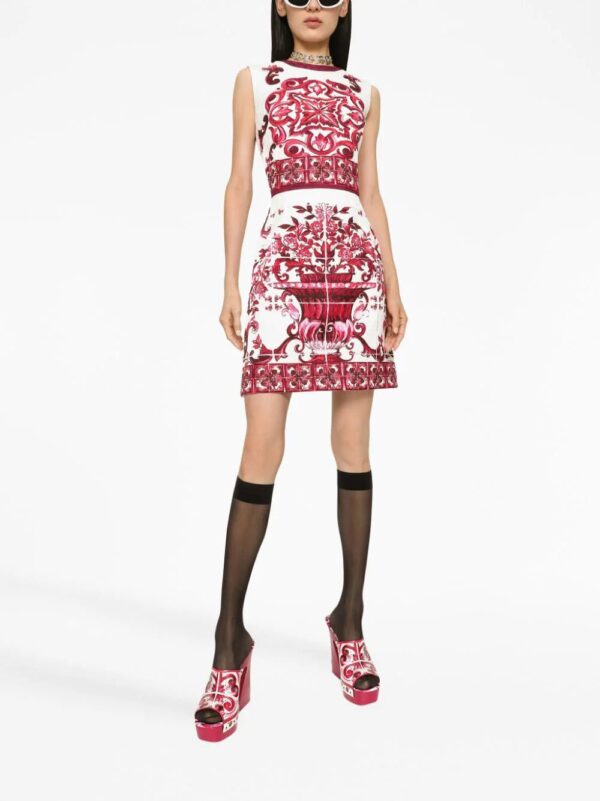 Dolce & Gabbana  Majolica-print brocade mini dress - Image 2