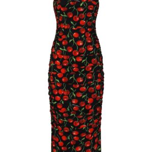 Dolce & Gabbana cherry-print midi dress