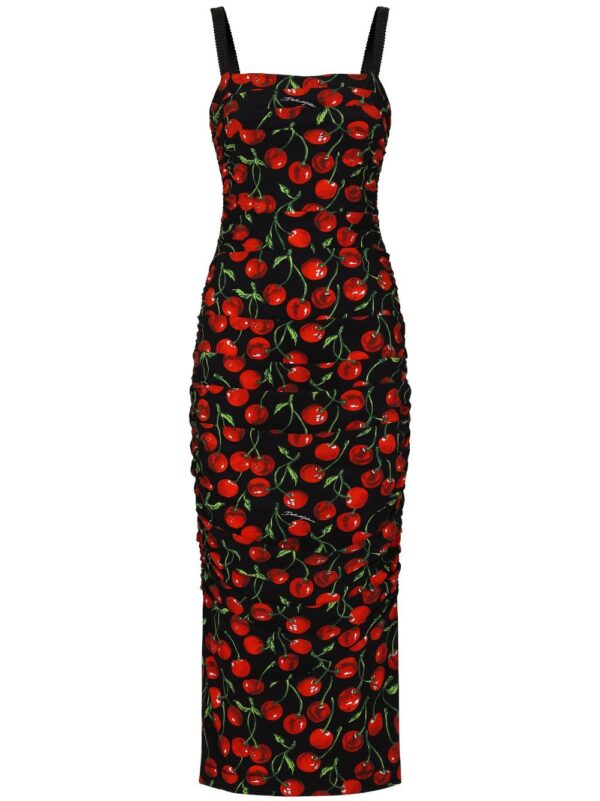 Dolce & Gabbana cherry-print midi dress