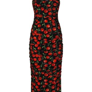 Dolce & Gabbana cherry-print midi dress