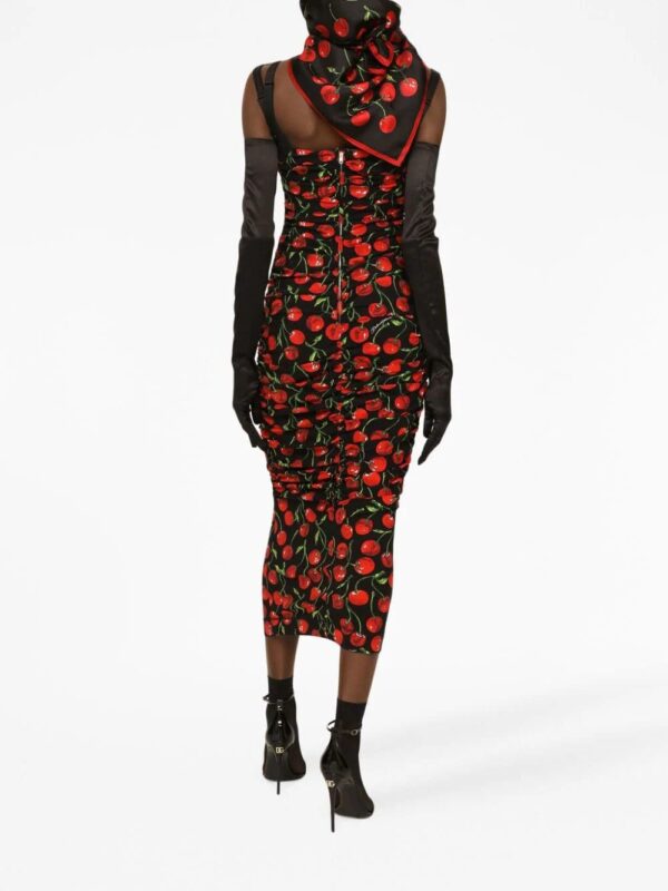 Dolce & Gabbana  cherry-print midi dress - Image 3