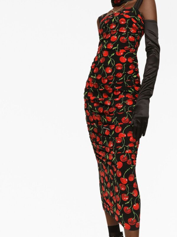 Dolce & Gabbana cherry-print midi dress - Image 4