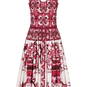 Dolce & Gabbana  Majolica-print cotton midi dress