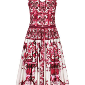 Dolce & Gabbana  Majolica-print cotton midi dress