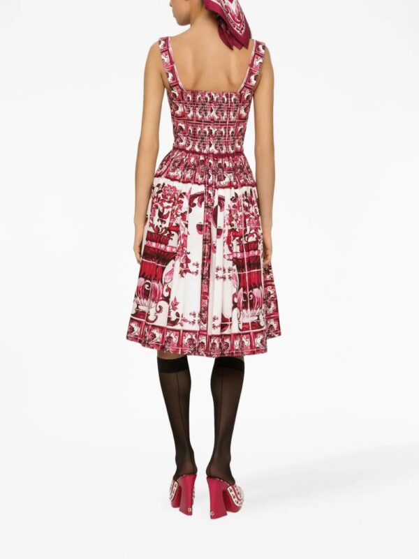 Dolce & Gabbana  Majolica-print cotton midi dress - Image 2
