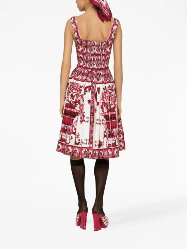 Dolce & Gabbana  Majolica-print cotton midi dress - Image 2