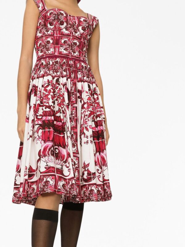 Dolce & Gabbana Majolica-print cotton midi dress - Image 3