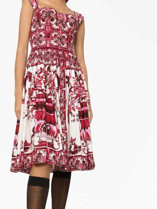 Dolce & Gabbana  Majolica-print cotton midi dress - Image 3