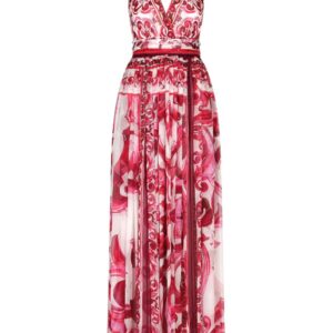 Dolce & Gabbana Majolica-print halterneck maxi dress