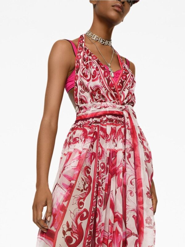 Dolce & Gabbana Majolica-print halterneck maxi dress - Image 5