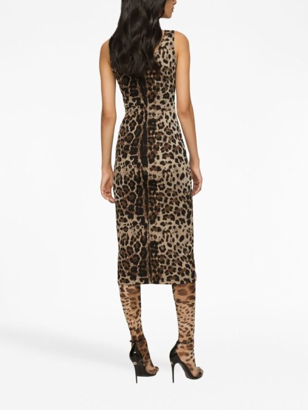 Dolce & Gabbana leopard-print sleeveless dress - Image 3