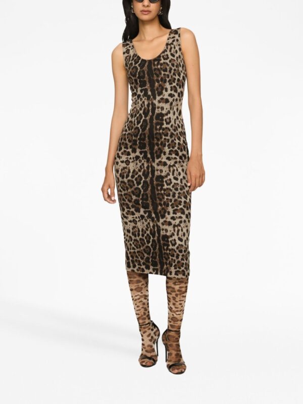 Dolce & Gabbana leopard-print sleeveless dress - Image 2