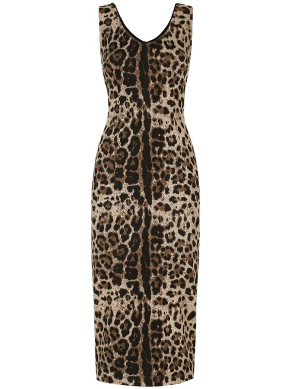 Dolce & Gabbana leopard-print sleeveless dress