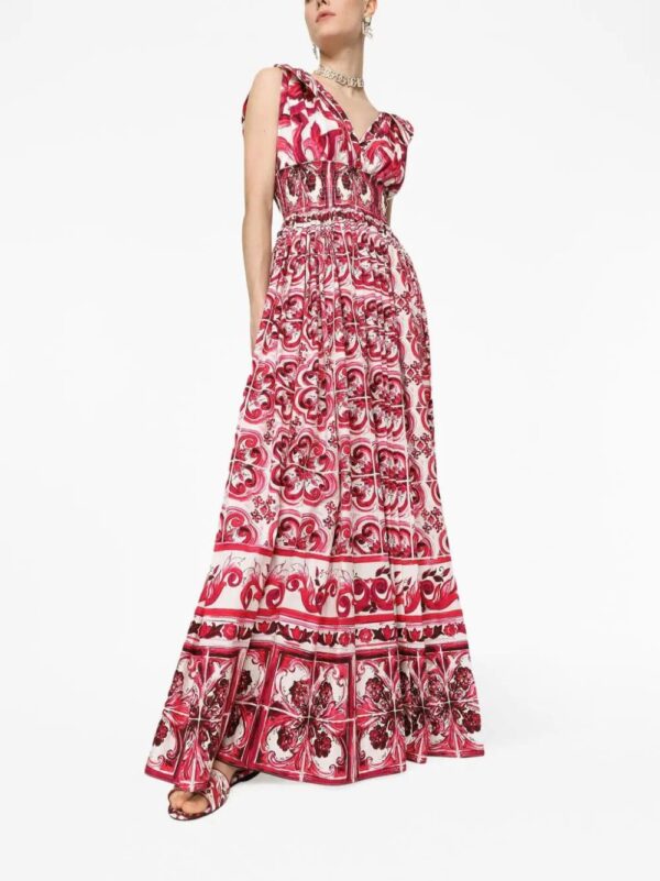 Dolce & Gabbana  Majolica-print poplin long dress - Image 2