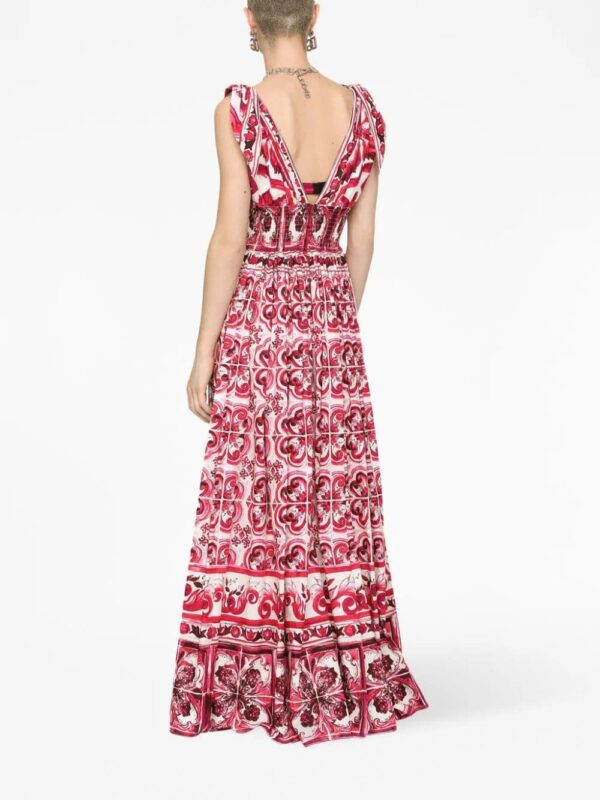Dolce & Gabbana  Majolica-print poplin long dress - Image 3