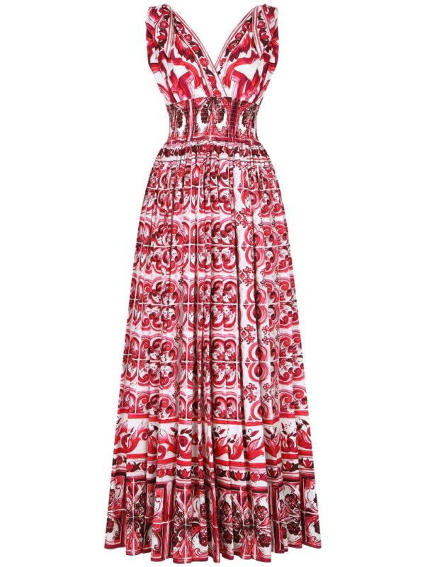 Dolce & Gabbana Majolica-print poplin long dress