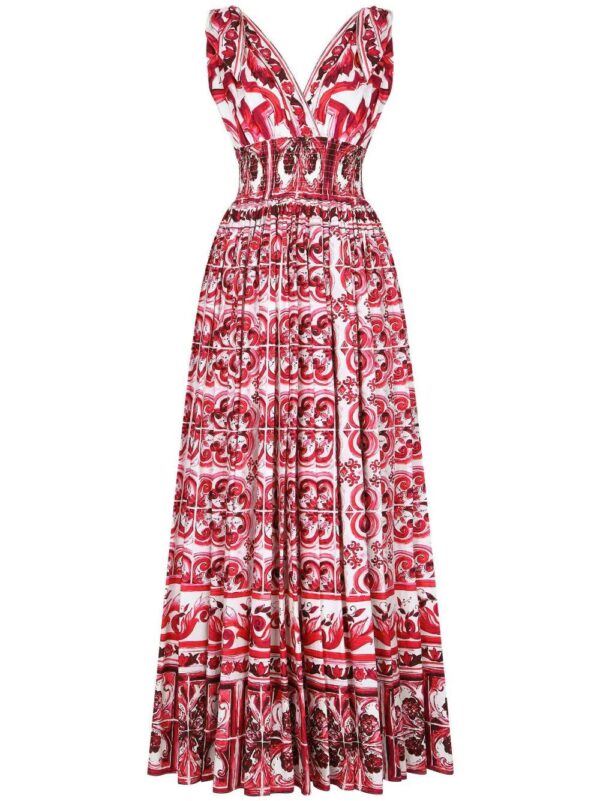 Dolce & Gabbana  Majolica-print poplin long dress