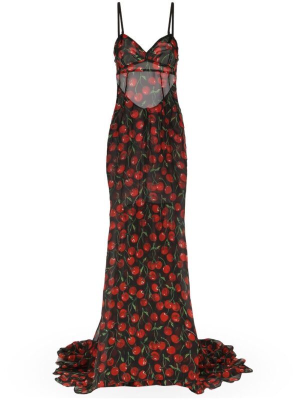 Dolce & Gabbana cherry-print maxi dress
