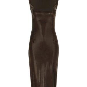 Dolce & Gabbana coated high-neck midi dress