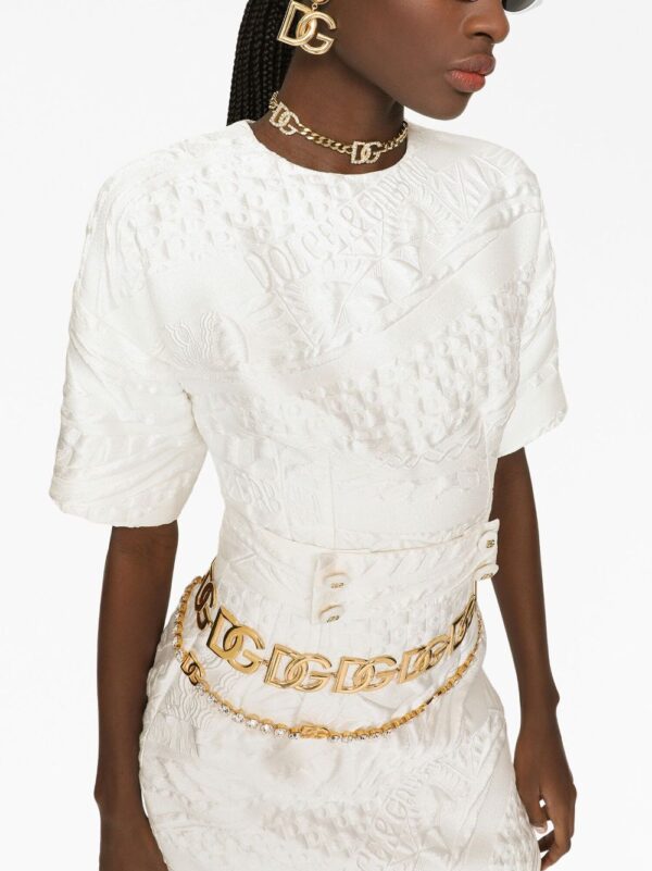 Dolce & Gabbana  jacquard short-sleeve minidress - Image 4