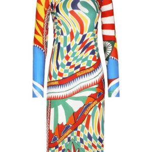 Dolce & Gabbana Carretto-print long-sleeve dress