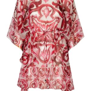 Dolce & Gabbana  Majolica-print silk kaftan dress