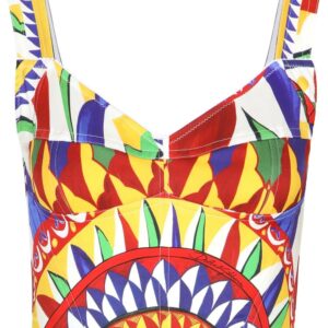 Dolce & Gabbana  Carretto-print corset top