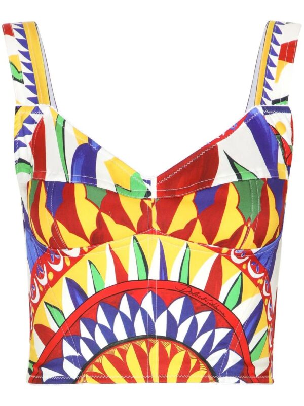 Dolce & Gabbana  Carretto-print corset top