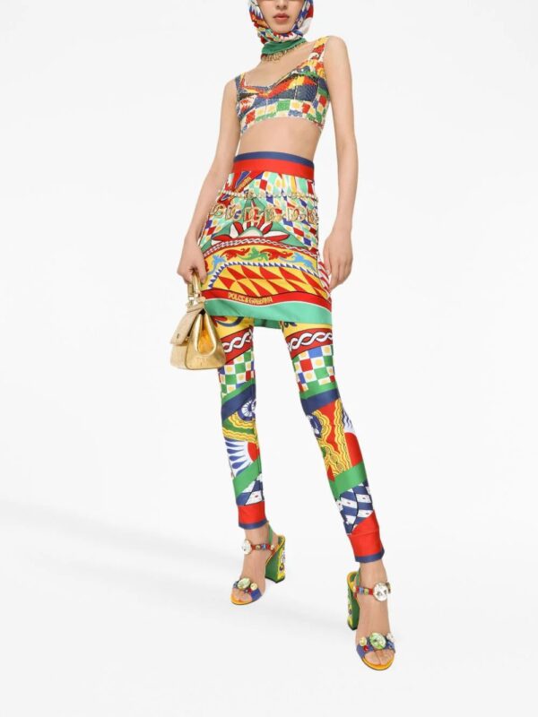 Dolce & Gabbana  Carretto-print sequin crop top - Image 3