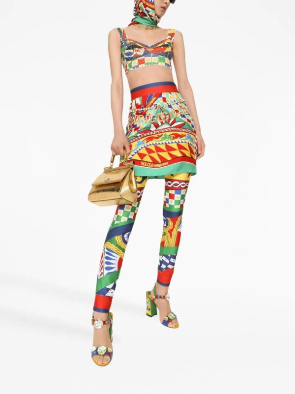 Dolce & Gabbana  Carretto-print sequin crop top - Image 2