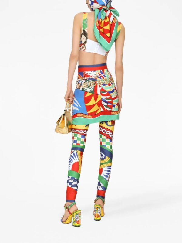 Dolce & Gabbana  Carretto-print sequin crop top - Image 4