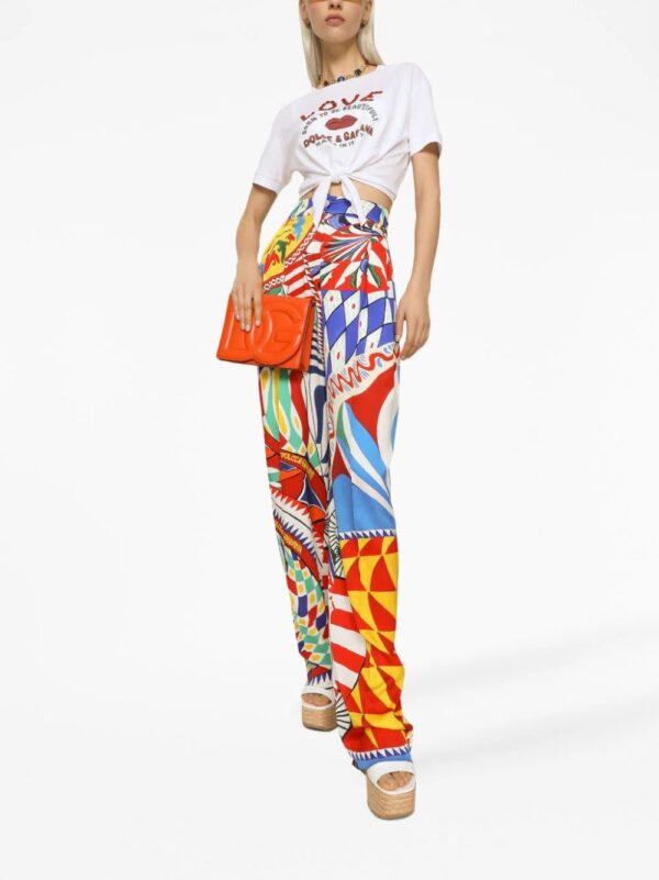 Dolce & Gabbana  logo-print waist-tie T-shirt - Image 3