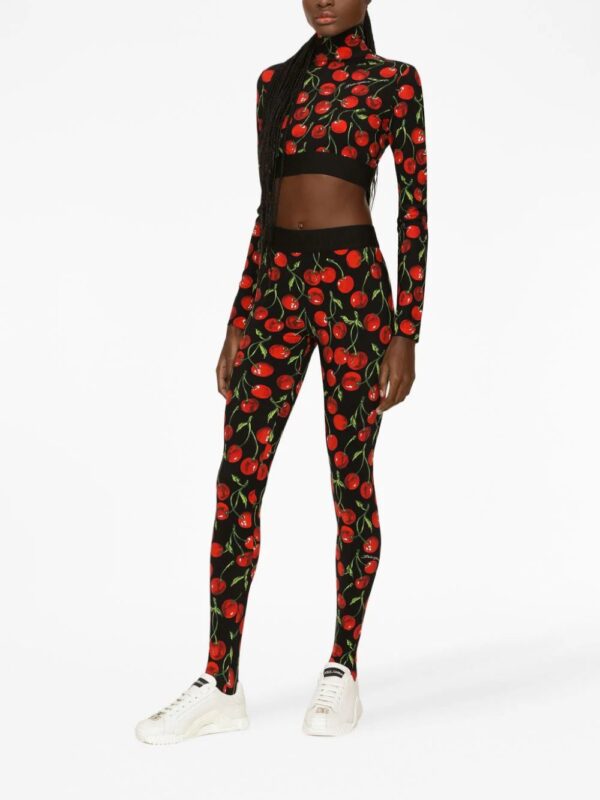 Dolce & Gabbana  cherry-print technical jersey leggings - Image 3