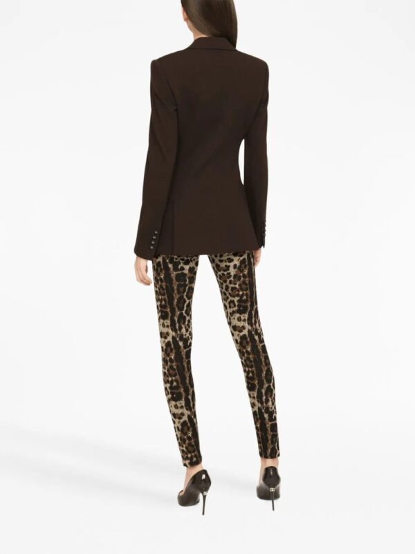 Dolce & Gabbana  logo-waistband leopard-print leggings - Image 4