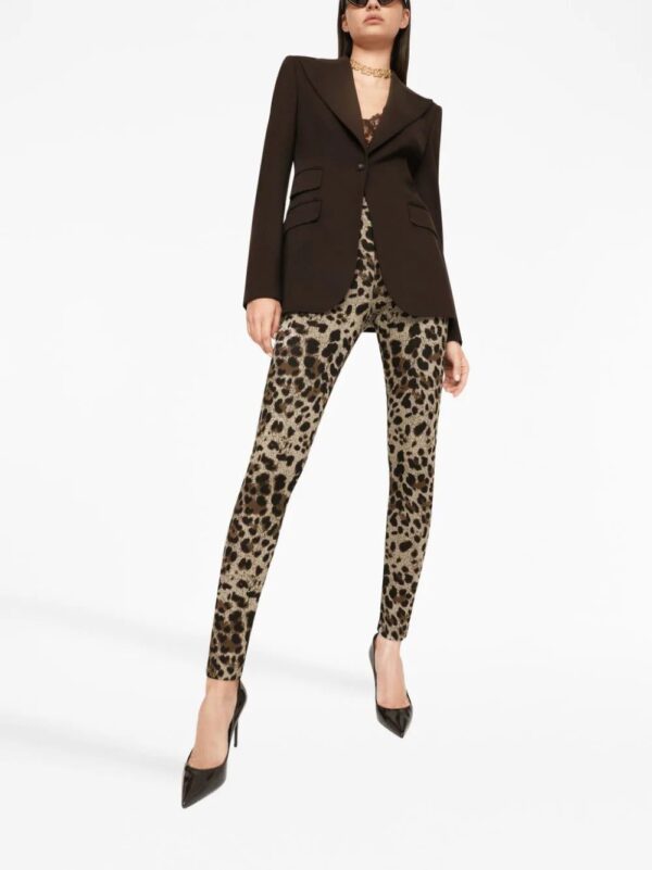 Dolce & Gabbana  logo-waistband leopard-print leggings - Image 2