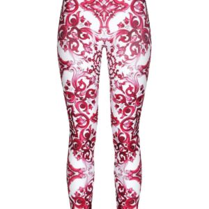 Dolce & Gabbana  Maiolica-print logo-waistband leggings