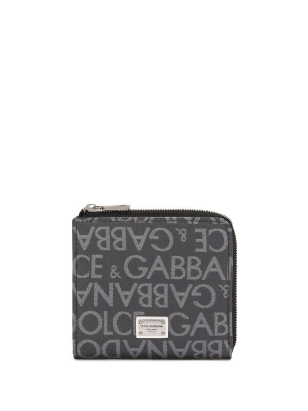Dolce & Gabbana logo-plaque jacquard wallet