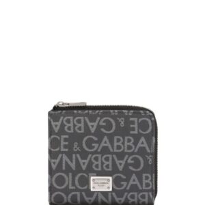 Dolce & Gabbana logo-plaque jacquard wallet