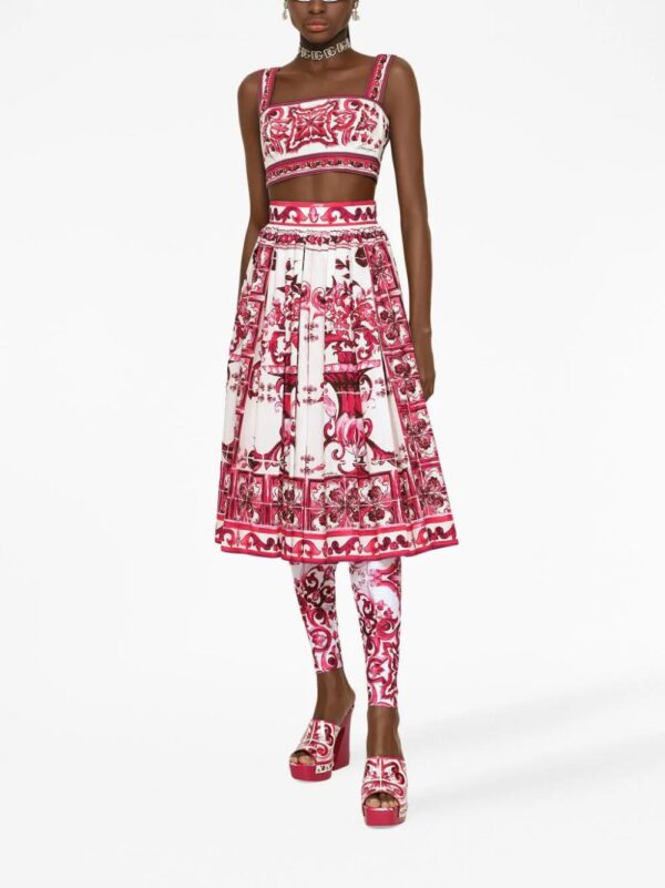 Dolce & Gabbana  Majolica-print poplin skirt - Image 2