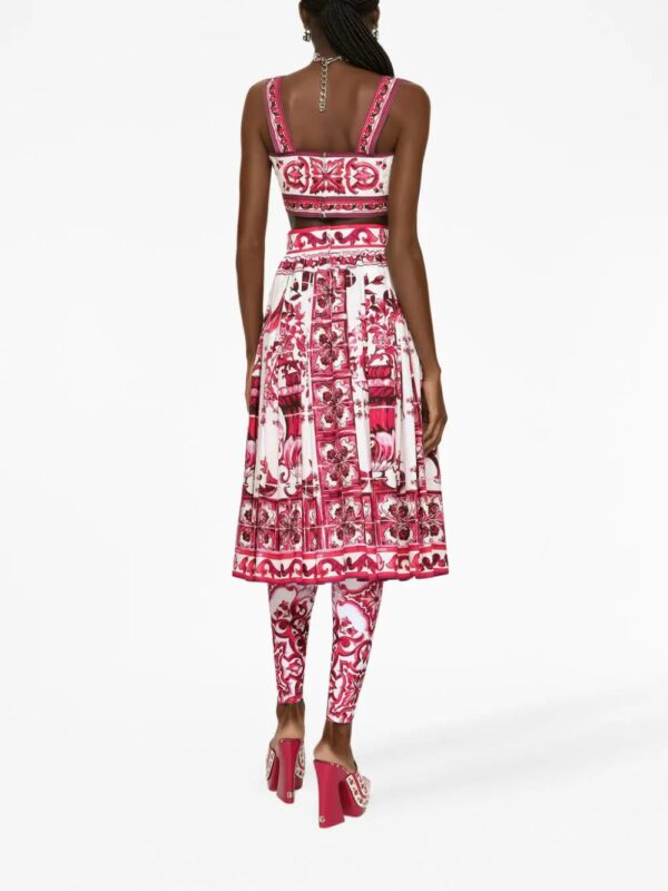 Dolce & Gabbana  Majolica-print poplin skirt - Image 3