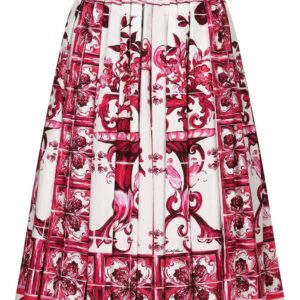 Dolce & Gabbana  Majolica-print poplin skirt