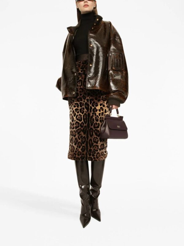 Dolce & Gabbana  chenille leopard-print midi skirt - Image 2