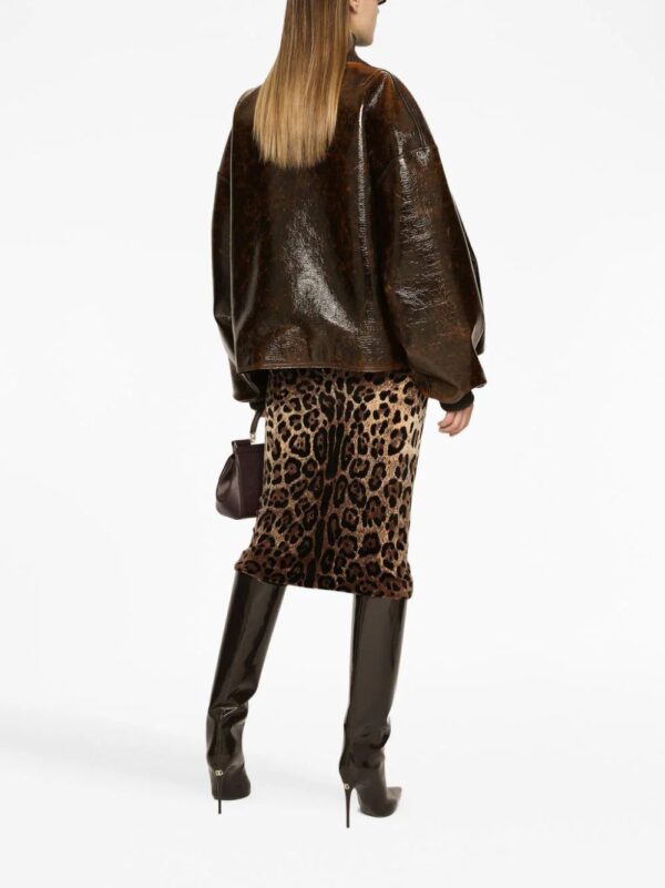 Dolce & Gabbana  chenille leopard-print midi skirt - Image 4