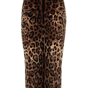 Dolce & Gabbana  chenille leopard-print midi skirt