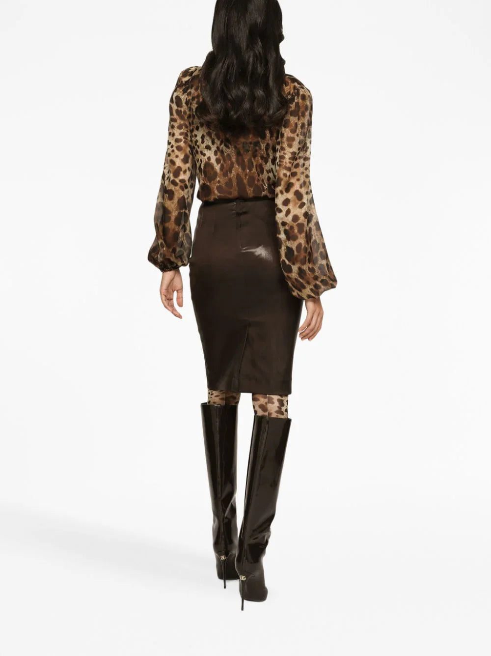 Dolce & Gabbana leopard-print silk blouse - Image 4