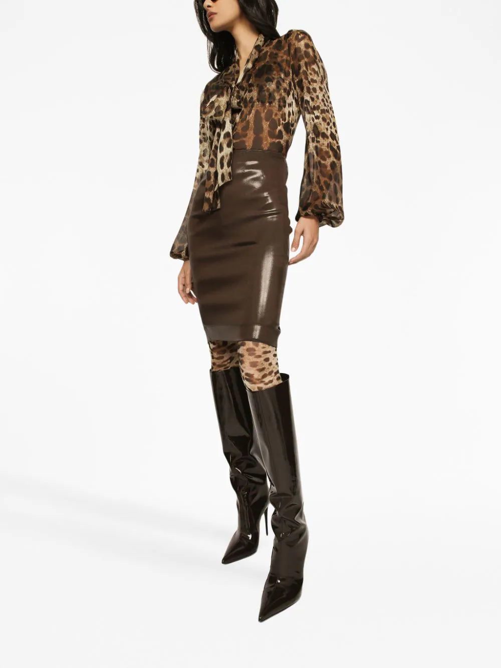 Dolce & Gabbana leopard-print silk blouse - Image 3