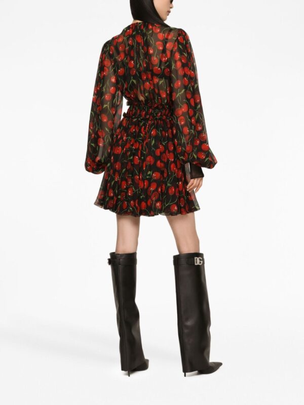 Dolce & Gabbana cherry-print silk minidress - Image 4